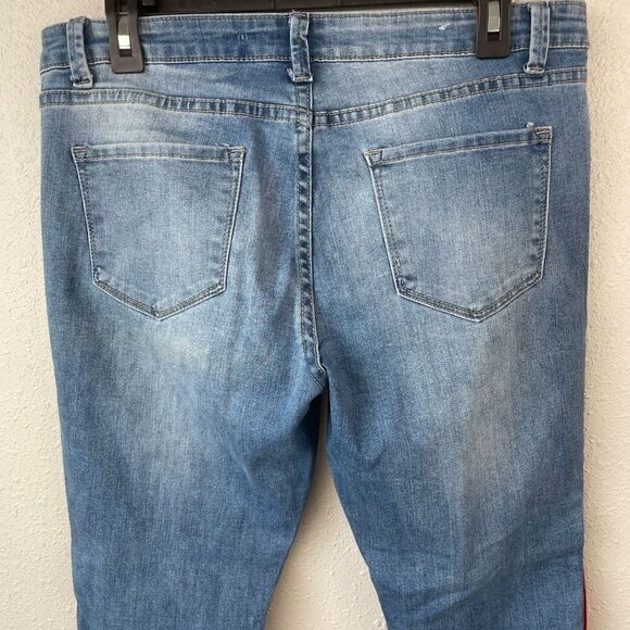 GoGo Red Striped Stretch Denim Jeans Size 11 EUC - Picture 5 of 6